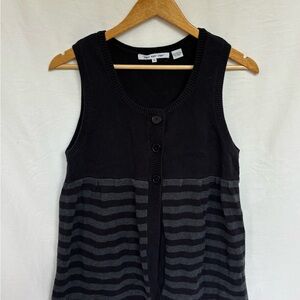 Eight Eight Eight Black and Gray Striped Tank Top